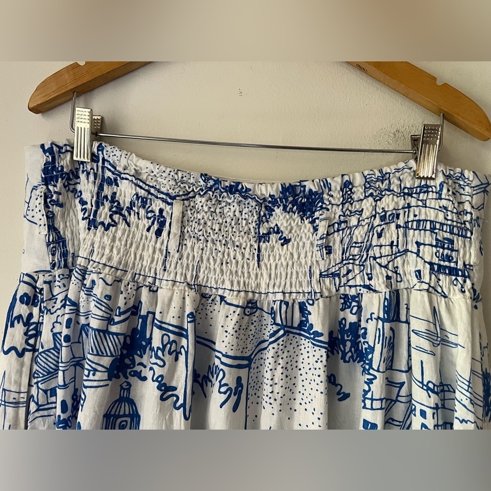 Calypso St. Barth Coastal Sails Linen Blend Maxi Skirt Sz XL - Picture 7 of 11